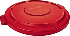 Rubbermaid - Round Lid for Use with 55 Gal Round Trash Cans - Red, Polyethylene, For Brute Trash Cans - Americas Industrial Supply