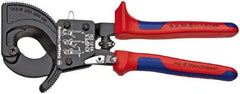 Knipex - 10" OAL, 2" Capacity, Cable Cutter Pliers - Ratchet Head, Comfort Grip Handles, with Spring - Americas Industrial Supply