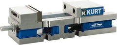 Kurt - 4" Jaw Width, 6" Jaw Opening Capacity, Horizontal Stationary Machine Vise - Reverse Manual Operation, 7,500 Lb Capacity, 1 Station, 13.985" Long x 3.4900" High x 1-15/64" Deep, 1.235" Jaw Height, Ductile Iron - Americas Industrial Supply