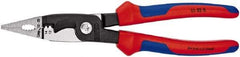 Knipex - 12 AWG to 14 AWG Stripping, 20 AWG Crimping, 19/32" Cutting Capacity Wire Stripper/Crimper - 8" OAL, Comfort Grip Handle - Americas Industrial Supply