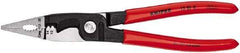 Knipex - 12 AWG to 14 AWG Stripping, 20 AWG Crimping, 19/32" Cutting Capacity Wire Stripper/Crimper - 8" OAL, Plastic Dipped Handle - Americas Industrial Supply