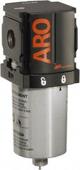 ARO/Ingersoll-Rand - 1/4" Port Coalescing Filter - Metal Bowl, Manual Drain, 250 Max psi, 0.3 Micron Rating, 1.575" Long x 1.811" Wide x 4.303" High - Americas Industrial Supply