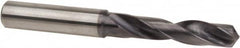 Accupro - 14mm 140° Spiral Flute Solid Carbide Screw Machine Drill Bit - TiAlN Finish, Right Hand Cut, 60mm Flute Length, 107mm OAL, Special Type Point, Straight Shank, Through Coolant - Americas Industrial Supply