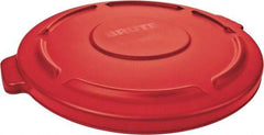 Rubbermaid - Round Lid for Use with 20 Gal Round Trash Cans - Red, Polyethylene, For Brute Trash Cans - Americas Industrial Supply