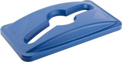 Rubbermaid - Rectangle Lid for Use with 23 Gal Rectangular Recycle Containers - Blue, Polyethylene, For Slim Jim Trash Cans - Americas Industrial Supply