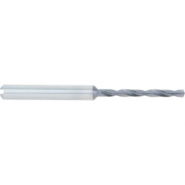 Accupro - 4mm, 140° Point, Spiral Flute, Solid Carbide Taper Length Drill Bit - TiAlN Finish, 43mm Flute Length, 81mm OAL - Americas Industrial Supply
