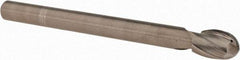 Accupro - 5/8" Diam, 15/16" LOC, 2 Flute Solid Carbide Ball End Mill - Uncoated, Single End, 6" OAL, 1/2" Shank Diam, Spiral Flute - Americas Industrial Supply