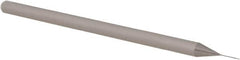 Accupro - 0.01" Diam, 0.015" LOC, 3 Flute Solid Carbide Ball End Mill - Uncoated, Single End, 2-1/2" OAL, 1/8" Shank Diam, Spiral Flute - Americas Industrial Supply