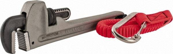 Proto - 10" Aluminum Tethered Straight Pipe Wrench - 1-1/2" Pipe Capacity - Americas Industrial Supply