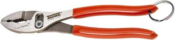 Proto - 6-1/2" OAL, 1-27/64" Jaw Length, 1-1/4" Jaw Width, Tethered, Slip Joint Pliers - 2 Positions, Slip Joint Head, Slip Joint Plier Tool - Americas Industrial Supply