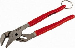 Proto - 10" OAL, 1-19/32" Jaw Width, 6 Position Tethered Tongue & Groove Pliers - V-Jaws, Vinyl Handles - Americas Industrial Supply