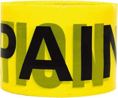 TRIMACO - 300' Long x 3" Wide Roll, PVC, Yellow Barricade Tape - Message: Caution - Wet Paint - Americas Industrial Supply