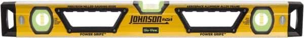 Johnson Level & Tool - Magnetic 24" Long 3 Vial Box Beam Level - Aluminum, Yellow, 2 Plumb & 1 Level Vials - Americas Industrial Supply