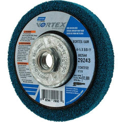 Norton - 4-1/2" Diam, 1/2" Face Width, Medium Grade, Aluminum Oxide Deburring Wheel - Americas Industrial Supply