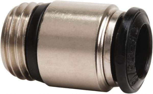 Value Collection - 6mm Outside Diam, M5 Metric, Nickel Plated Brass Push-to-Connect Tube Male Connector with Internal Hex - 250 Max psi, Tube to Metric Thread Connection, Buna O-Ring - Americas Industrial Supply