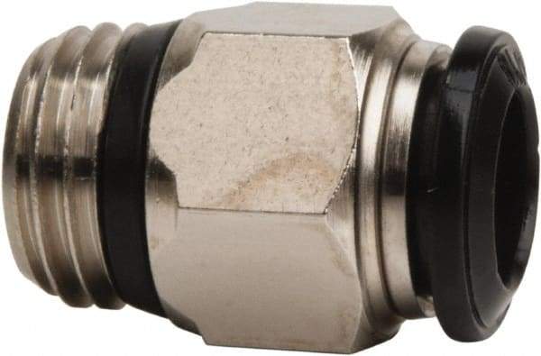 Value Collection - 6mm Outside Diam, 3/8 Universal, Nickel Plated Brass Push-to-Connect Tube Male Connector - 250 Max psi, Tube to Universal Thread Connection, Buna O-Ring - Americas Industrial Supply