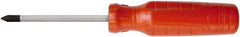 Proto - #0, 5-3/4" OAL, Tethered Phillips Screwdriver - 3" Blade Length, Round Shank, Ergonomic Handle - Americas Industrial Supply