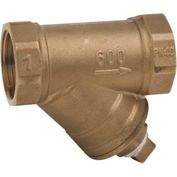 Value Collection - 1/2" Pipe, Female NPT Ends, Forged Brass Y-Strainer - 600 psi WOG Rating, 150 psi WSP Rating - Americas Industrial Supply