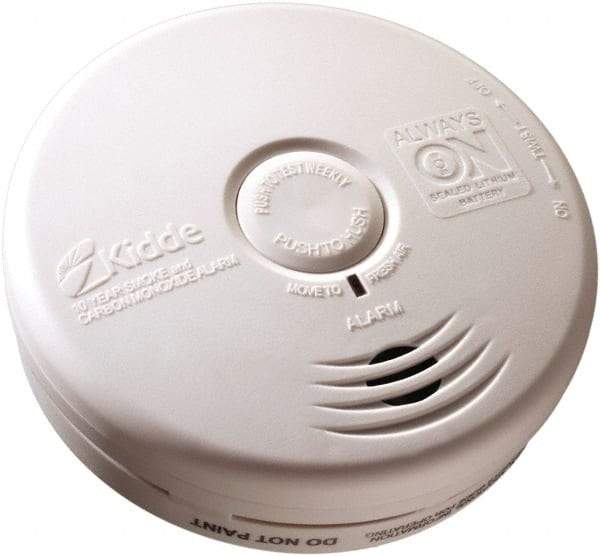 Kidde - 1.6 Inch Long x 5.22 Inch Wide x 5.22 Inch Diameter, Smoke and Carbon Monoxide Alarm - 85 dB Decibel Rating, Lithium Battery Included, Tamper Resistant - Americas Industrial Supply