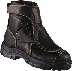 OLIVER - Men's Size 8 Medium Width Steel Work Boot - Black, Leather Upper, Rubber Outsole, 6" High, Non-Slip - Americas Industrial Supply