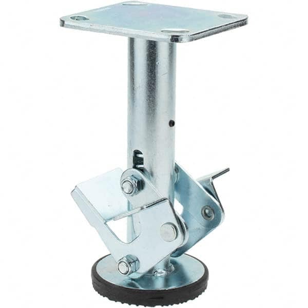 Hamilton - Floor Truck Lock for 8" Diam Caster Wheels - 8-1/2" Retracted Clearance, 4" x 4-1/2" Top Plate Size, 2-5/8" x 3-5/8" Slotted to 3" x 3" Bolt Hole Spacing - Americas Industrial Supply