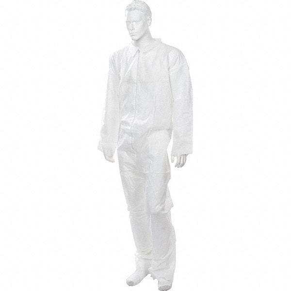 Import - Size 2XL Polypropylene General Purpose Coveralls - White, Zipper Closure, Open Cuffs, Open Ankles - Americas Industrial Supply