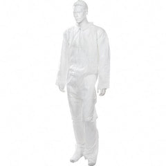 Import - Size L Polypropylene General Purpose Coveralls - White, Zipper Closure, Open Cuffs, Open Ankles - Americas Industrial Supply