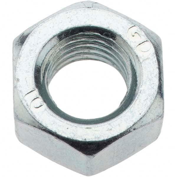 Value Collection - M10x1.50 Metric Coarse Steel Right Hand Hex Nut - 16mm Across Flats, 8.4mm High, Zinc-Plated Finish - Americas Industrial Supply