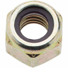 Value Collection - 5/16-18 UNC Grade 8 Hex Lock Nut with Nylon Insert - 1/2" Width Across Flats, 23/64" High, Zinc Yellow Dichromate Finish - Americas Industrial Supply