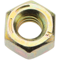 Value Collection - 1/4-20 UNC Steel Right Hand Hex Nut - 7/16" Across Flats, 7/32" High, Zinc Yellow Dichromate Finish - Americas Industrial Supply