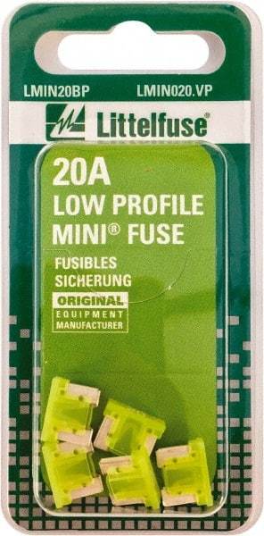 Littelfuse - 20 Amp, Automotive Fuse - 0.429" Long, Yellow, Littlefuse LMIN020 - Americas Industrial Supply