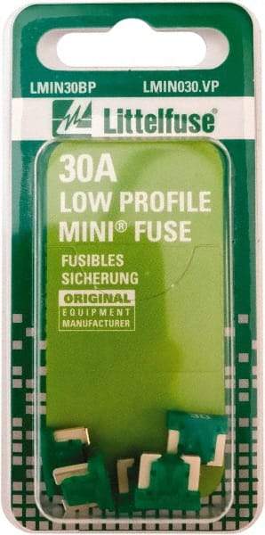 Littelfuse - 30 Amp, Automotive Fuse - 0.429" Long, Green, Littlefuse LMIN030 - Americas Industrial Supply