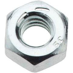 Value Collection - 1/4-20 UNC Steel Right Hand Hex Nut - 7/16" Across Flats, 7/32" High, Zinc-Plated Finish - Americas Industrial Supply