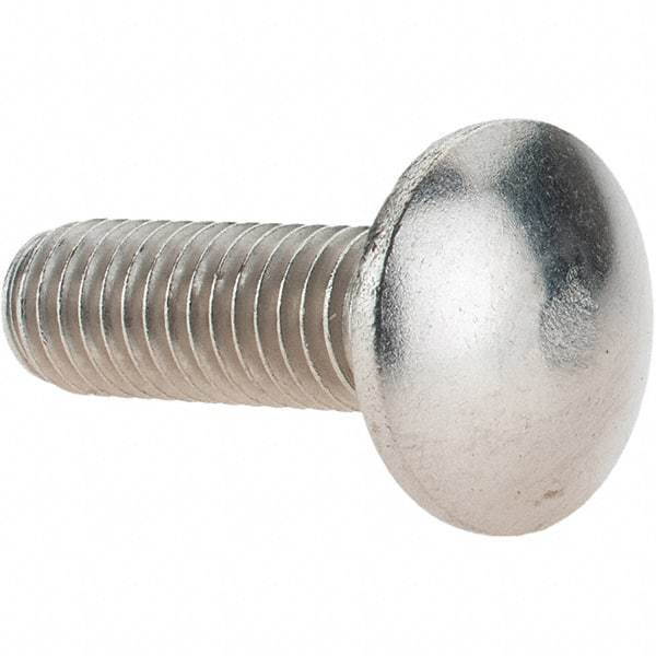 Value Collection - 3/8-16 UNC 1-1/4" Length Under Head, Standard Square Neck, Carriage Bolt - 18-8 Stainless Steel, Uncoated - Americas Industrial Supply