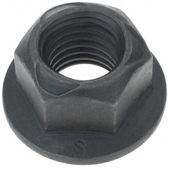 Made in USA - 5/8-11 UNC Grade G Hex Flange Lock Nut with Distorted Thread - Uncoated - Americas Industrial Supply