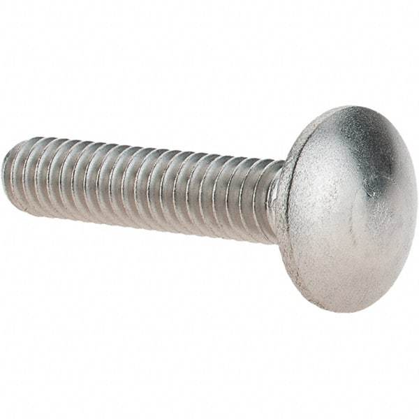 Value Collection - 1/4-20 UNC 1-1/4" Length Under Head, Standard Square Neck, Carriage Bolt - 18-8 Stainless Steel, Uncoated - Americas Industrial Supply