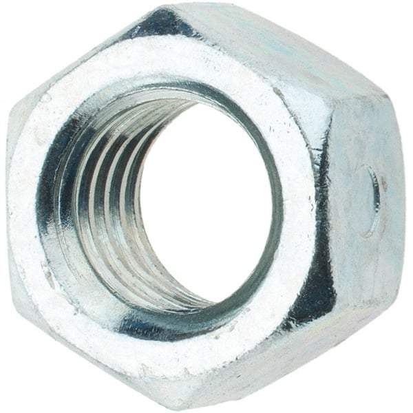 Value Collection - 5/8-11 UNC Grade 2 Two Way Lock Nut with Distorted Thread - 15/16" Width Across Flats, 35/64" High, Zinc-Plated Finish - Americas Industrial Supply