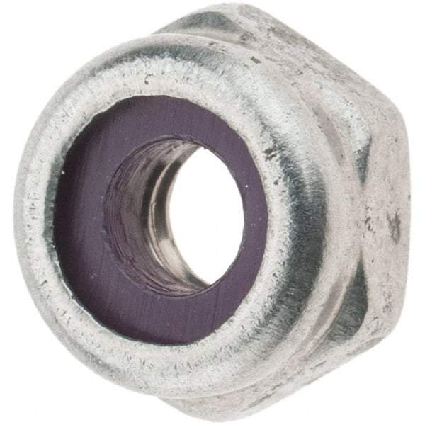 Value Collection - #8-32 UNC 18-8 Hex Lock Nut with Nylon Insert - 11/32" Width Across Flats, 3/16" High, Uncoated - Americas Industrial Supply