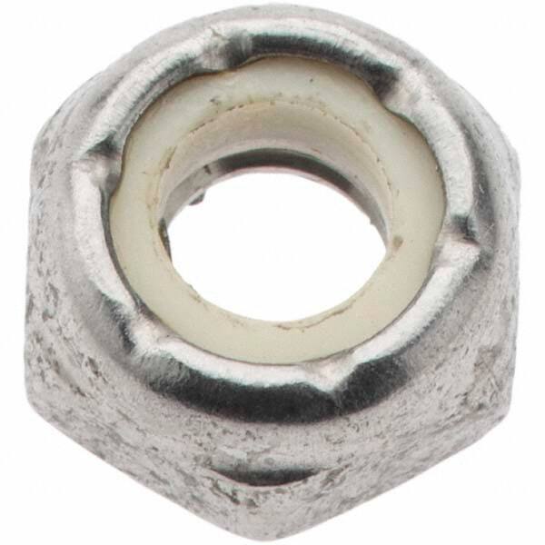 Value Collection - 1/4-20 UNC 18-8 Hex Lock Nut with Nylon Insert - 7/16" Width Across Flats, 13/64" High, Uncoated - Americas Industrial Supply