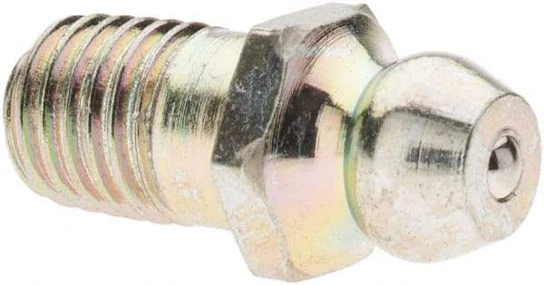 Value Collection - Straight Head Angle, 1/4-28 Taper Thread Grease Fitting - Zinc Plated Finish - Americas Industrial Supply