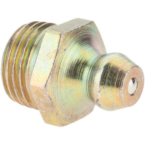 Value Collection - Straight Head Angle, 1/8-27 Standard Grease Fitting - Zinc Plated Finish - Americas Industrial Supply