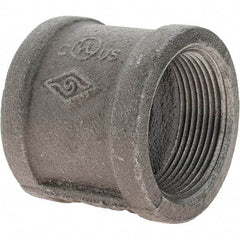 Value Collection - Size 1-1/2", Class 150, Malleable Iron Black Pipe Coupling - 150 psi, Threaded End Connection - Americas Industrial Supply