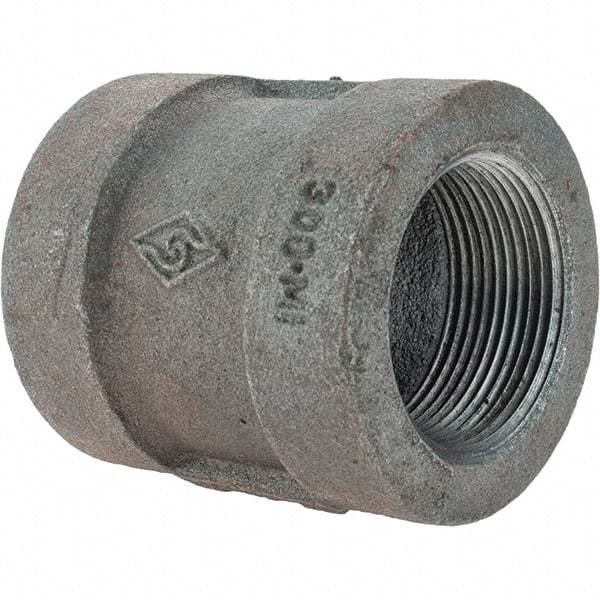 Value Collection - Size 1-1/2", Class 300, Malleable Iron Black Pipe Coupling - 300 psi, Threaded End Connection - Americas Industrial Supply