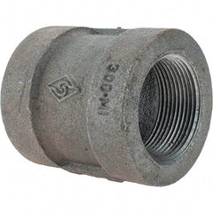 Value Collection - Size 1-1/2", Class 300, Malleable Iron Black Pipe Coupling - 300 psi, Threaded End Connection - Americas Industrial Supply