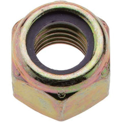 Value Collection - 1/2-13 UNC Grade 8 Hex Lock Nut with Nylon Insert - 3/4" Width Across Flats, 39/64" High, Zinc Yellow Dichromate Finish - Americas Industrial Supply