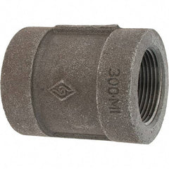 Value Collection - Size 1-1/4", Class 300, Malleable Iron Black Pipe Coupling - 300 psi, Threaded End Connection - Americas Industrial Supply