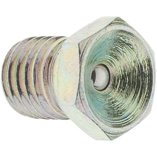 Value Collection - Straight Head Angle, 1/4-28 Drive-In Grease Fitting - Zinc Plated Finish - Americas Industrial Supply