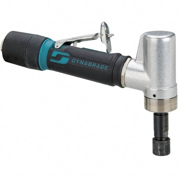 Dynabrade - 1/4" Collet, Angle Handle, Air Angle Die Grinder - 5,000 RPM, Rear Exhaust, 26 CFM, 0.4 hp, 90 psi, 1/4 NPT Inlet - Americas Industrial Supply