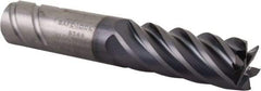 Kennametal - 1/2", 1-1/4" LOC, 1/2" Shank Diam, 3" OAL, 6 Flute, Solid Carbide Square End Mill - Single End, AlTiN Finish, Spiral Flute, 38° Helix, Centercutting, Right Hand Cut, Right Hand Flute, Series UJDE - Americas Industrial Supply