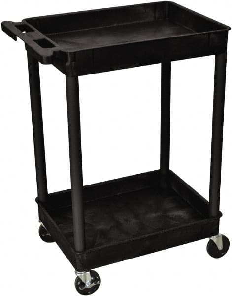Luxor - 300 Lb Capacity, 24" Wide x 18" Long x 37" High Shelf Cart - 2 Shelf, Plastic - Americas Industrial Supply